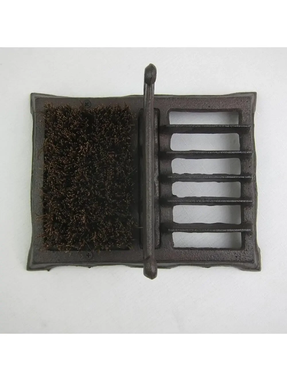 Cast Iron Boot Scraper & Brush Antique Brown Scroll Leaf Design NEW